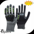 SRSAFETY 13G industrial trabalhando anti corte 5 luvas, luvas de impacto de segurança